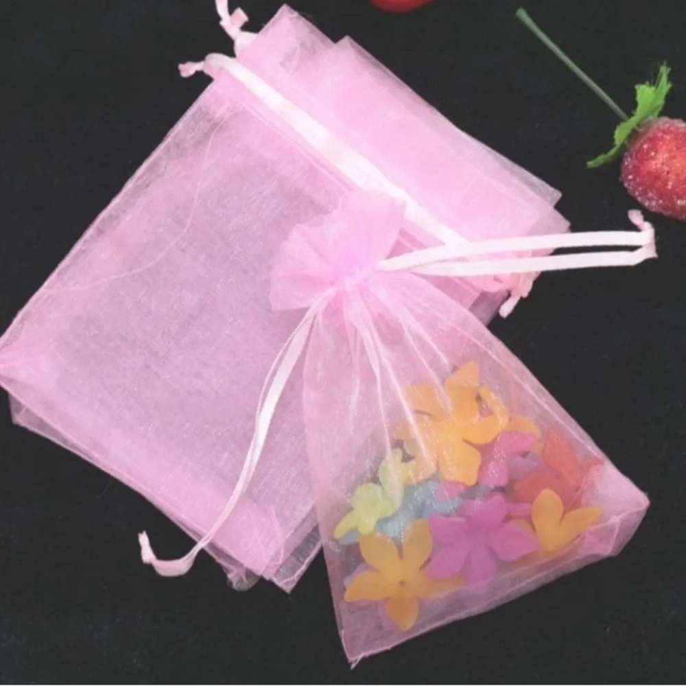 20 Pink Organza Gift Bags